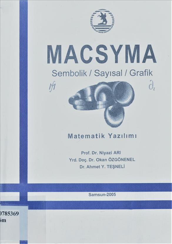 Macsyma : sembolik / sayısal / grafik matematik yazılımı 